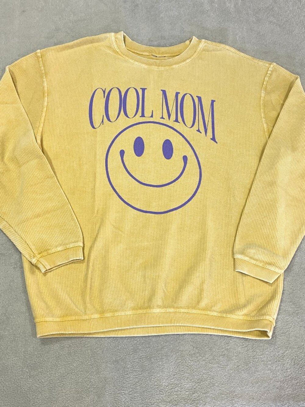 Cool Mom Crewneck Ribbed Sweatshirt Size Large